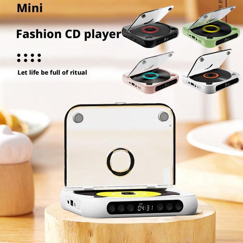 Cd Player Portable, Bluetooth Cd Player, Hi-fi Sound, Rechargeable Wireless Portable Cd Players for Travel Home Car (white) - Image 5